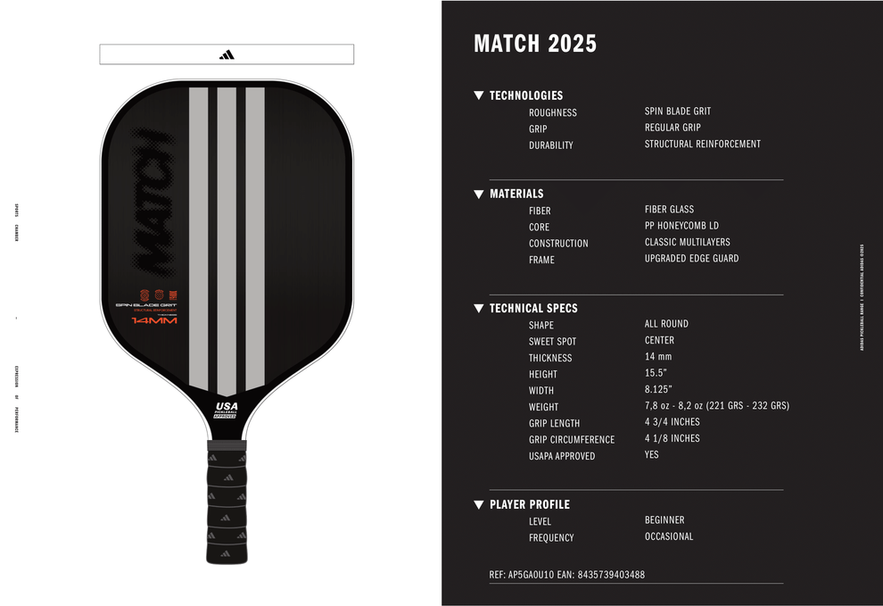 Adidas Match Composite Pickleball Paddle