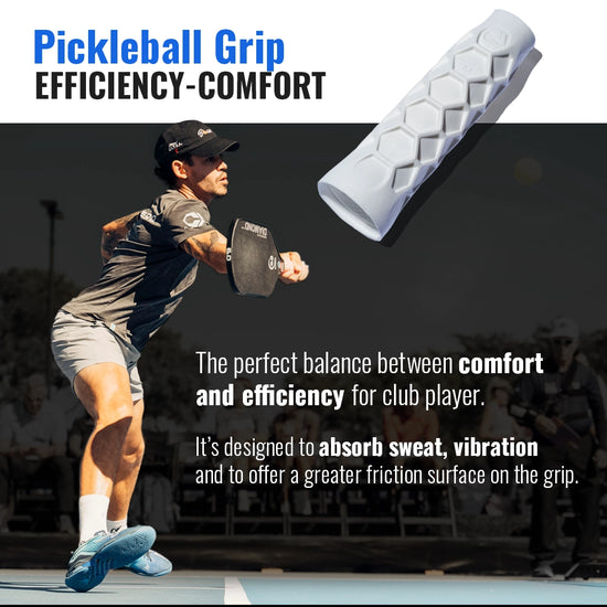 Hesacore Pickleball Grip - 5.25 Inches Long - Regular Soft Feel - White