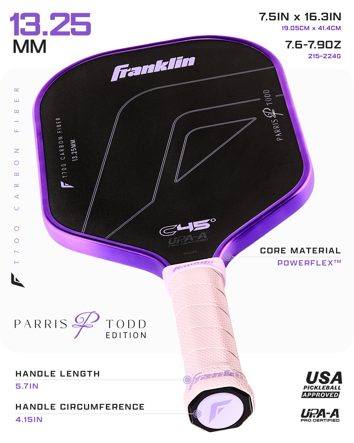Franklin PARRIS C45 Carbon Fibre Paddle Series