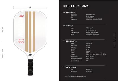 adidas Match Light Composite Pickleball Paddle